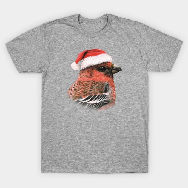 Pine Grosbeak T-Shirt by Mikhail Vedernikov